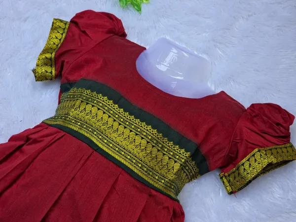 Amba_Collection_Boutique_Girl's_Traditional_Ethnic_Wear_Kalyani_Cotton_Balloon_Sleeves_Frock
