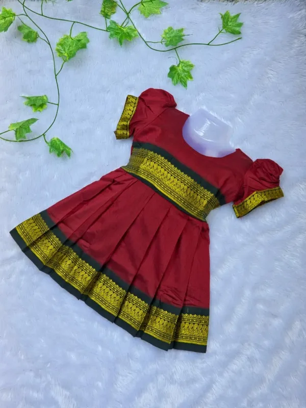 Amba_Collection_Boutique_Girl's_Traditional_Ethnic_Wear_Kalyani_Cotton_Balloon_Sleeves_Frock