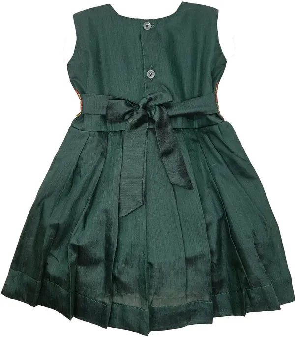 Green_Cotton_Silk_Sleeveless_Round_Neck_Fit_And_Flare_Dress_For_Girls