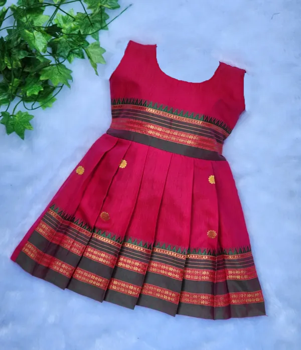 Pink_Cotton_Silk_Sleeveless_Round_Neck_Fit_And_Flare_Dress_For_Girls