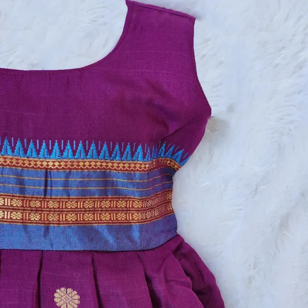 Purple_Cotton_Silk_Sleeveless_Round_Neck_Fit_And_Flare_Dress_For_Girls