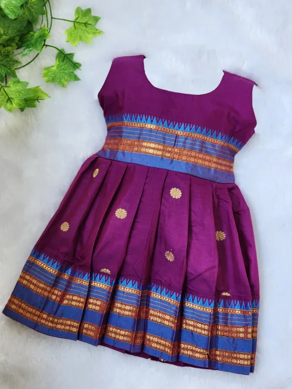 Purple_Cotton_Silk_Sleeveless_Round_Neck_Fit_And_Flare_Dress_For_Girls