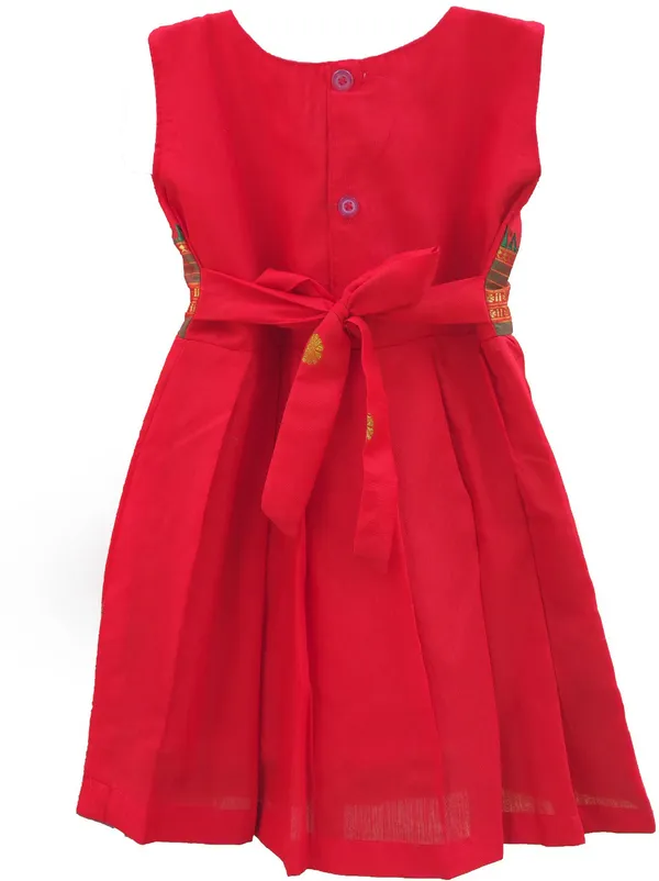 Red_Cotton_Silk_Sleeveless_Round_Neck_Fit_And_Flare_Dress_For_Girls