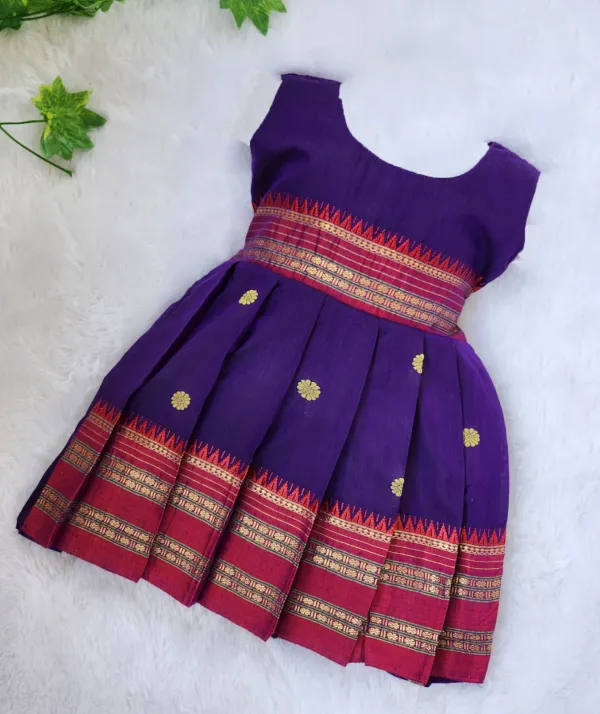 Dark_Blue_Cotton_Silk_Sleeveless_Round_Neck_Fit_And_Flare_Dress_For_Girls