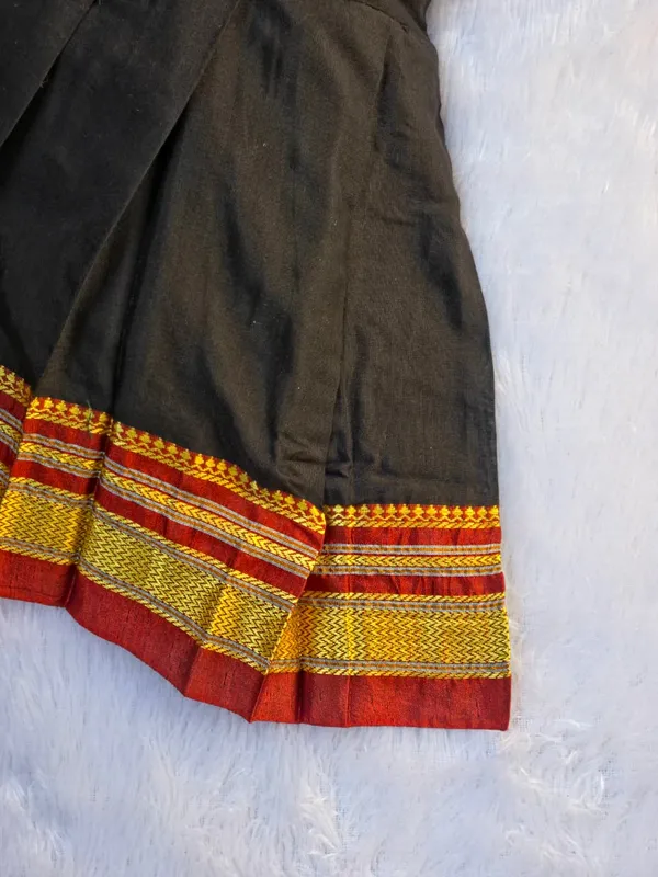 Amba_Collection_Boutique's_Girl's_Traditional_Ethnic_New_Wear_Cotton_Plain_Irkal_Sleeves_Freel_Frock_Black
