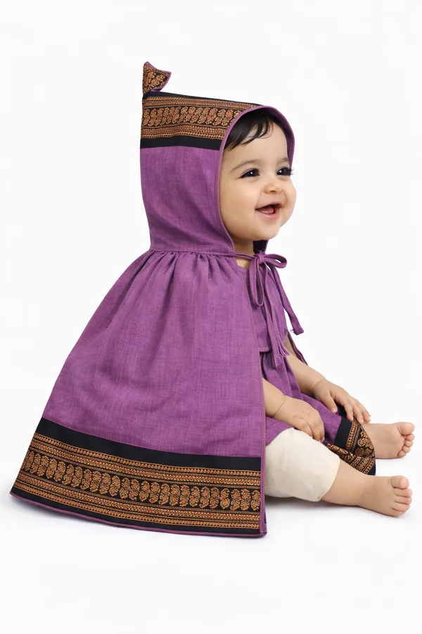 Amba_Collection_Boutique_New_Born_Baby_Boys_&_Baby_Girls_Ethnic_Wear_Kalyani_Cotton_Gadwal_Kunchi_Topda/Cap_0_-_12_Months
