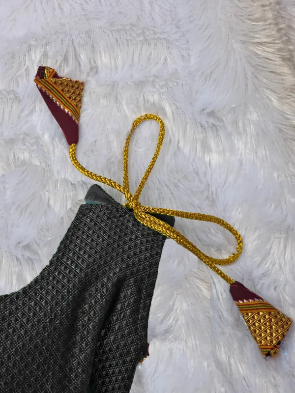 Amba_Collection_Boutique's_Girl's_Traditional_Ethnic_Wear_Reshim_Cotton_Khan_Golden_Knot_Frock_Black