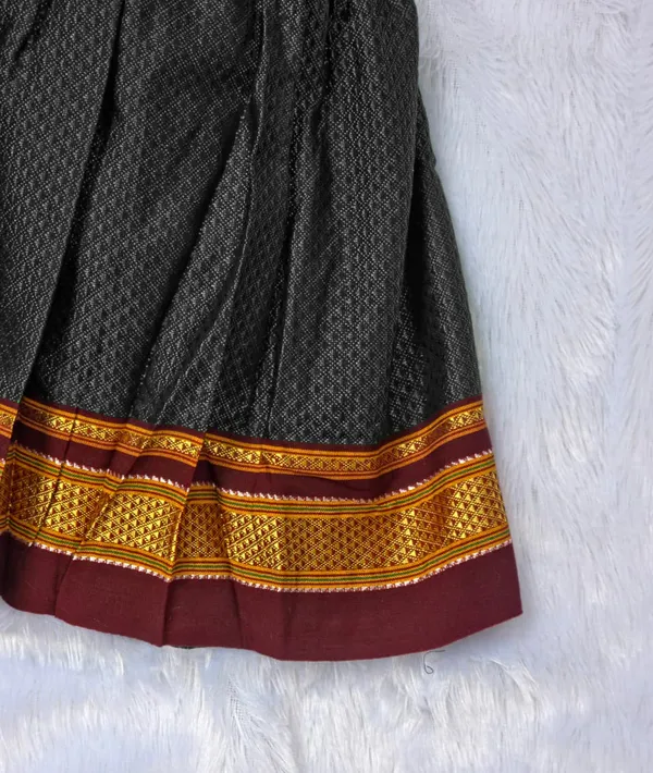 Amba_Collection_Boutique's_Girl's_Traditional_Ethnic_Wear_Reshim_Cotton_Khan_Golden_Knot_Frock_Black