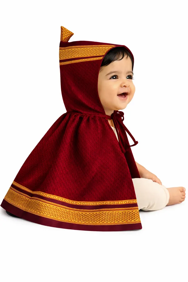 Amba_Collection_Boutique_New_Born_Baby_Boys_&_Baby_Girls_Ethnic_Wear_Reshim_Cotton_Khan_Kunchi_Topda/Cap_0_-_12_Months