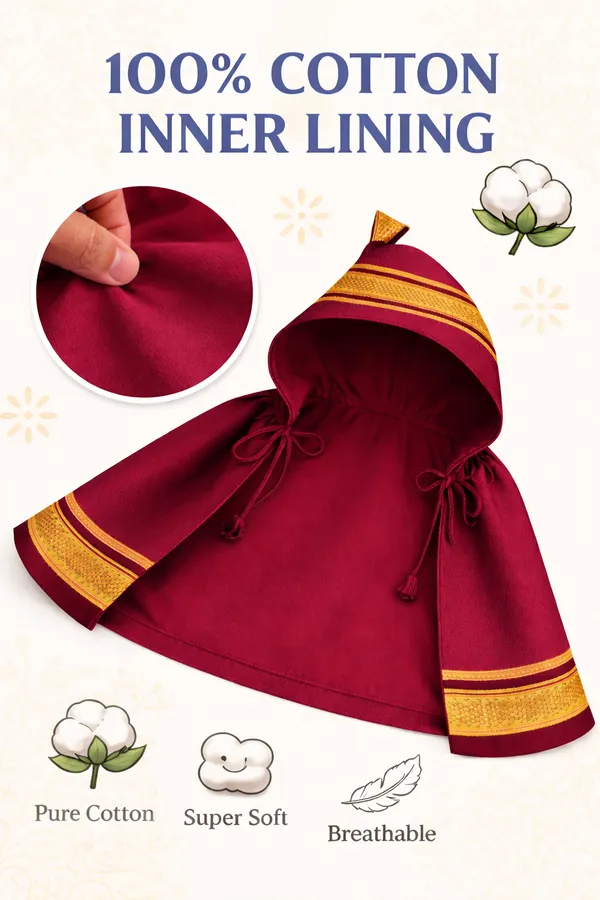 Amba_Collection_Boutique_New_Born_Baby_Boys_&_Baby_Girls_Ethnic_Wear_Reshim_Cotton_Khan_Kunchi_Topda/Cap_0_-_12_Months