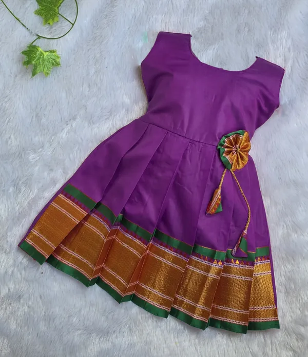 Narayanpeth_Paithani_Cotton_Silk_Traditional_Frock_for_Girls