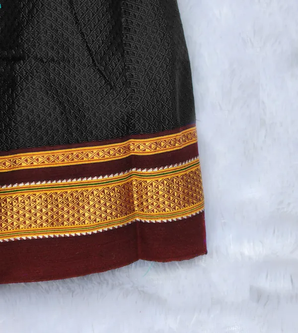 Amba_Collection_Boutique's_Girl's_Traditional_Ethnic_Wear_Reshim_Cotton_Khan__Knot_Frock_Black