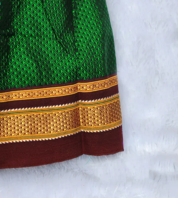 Amba_Collection_Boutique's_Girl's_Traditional_Ethnic_Wear_Reshim_Cotton_Khan__Knot_Frock_Green