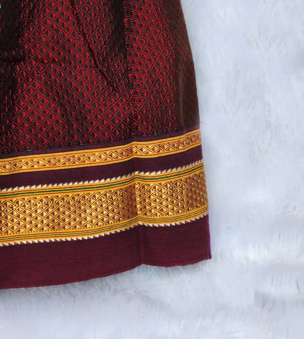Amba_Collection_Boutique's_Girl's_Traditional_Ethnic_Wear_Reshim_Cotton_Khan__Knot_Frock_Maroon