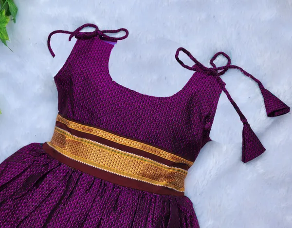 Amba_Collection_Boutique's_Girl's_Traditional_Ethnic_Wear_Reshim_Cotton_Khan__Knot_Frock_Purple