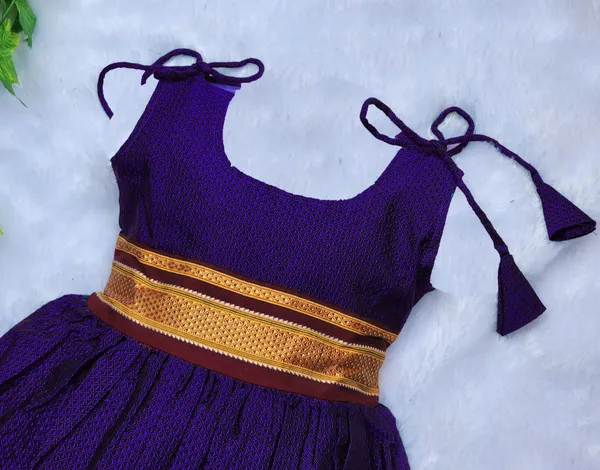 Amba_Collection_Boutique's_Girl's_Traditional_Ethnic_Wear_Reshim_Cotton_Khan__Knot_Frock_Royal_Blue