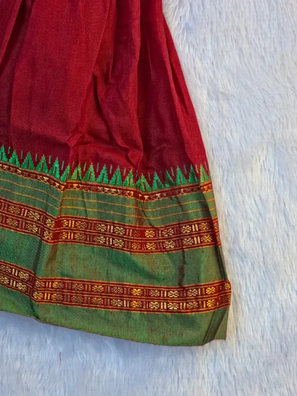 Maroon_Cotton_Silk_Sleeveless_Round_Neck_Layered_Dress_For_Girls
