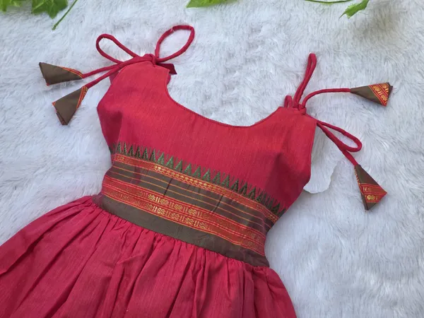 Pink_Cotton_Silk_Sleeveless_Round_Neck_Layered_Dress_For_Girls