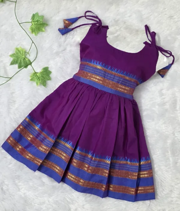Purple_Cotton_Silk_Sleeveless_Round_Neck_Layered_Dress_For_Girls