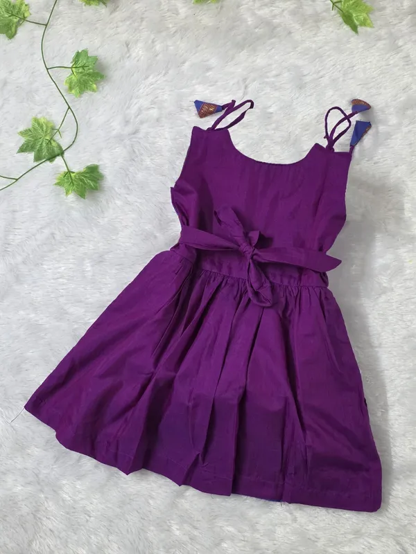 Purple_Cotton_Silk_Sleeveless_Round_Neck_Layered_Dress_For_Girls
