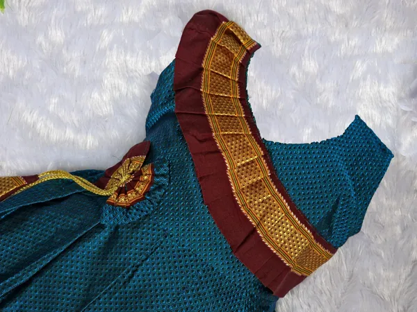 Amba_Collection_Boutique_Girl's_New_Traditional_Ethnic_Wear_Reshim_Cotton_Khan_Side_Freel_Flower_Frock