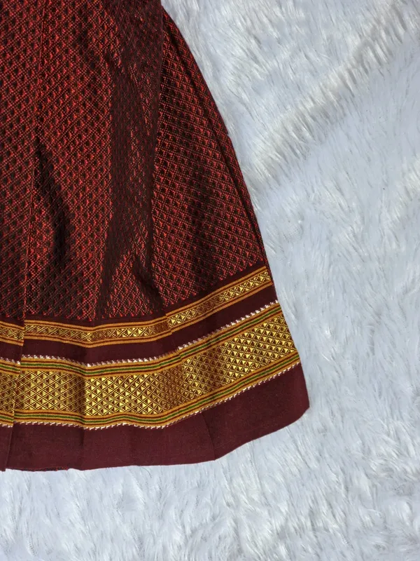 Amba_Collection_Boutique_Girl's_New_Traditional_Ethnic_Wear_Reshim_Cotton_Khan_Side_Freel_Flower_Frock
