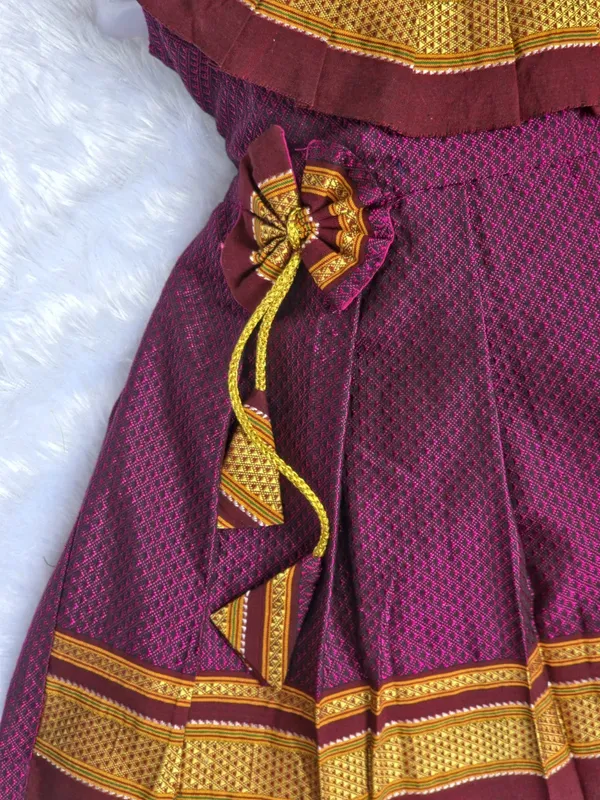 Amba_Collection_Boutique_Girl's_New_Traditional_Ethnic_Wear_Reshim_Cotton_Khan_Side_Freel_Flower_Frock
