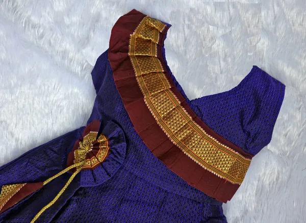 Amba_Collection_Boutique_Girl's_New_Traditional_Ethnic_Wear_Reshim_Cotton_Khan_Side_Freel_Flower_Frock