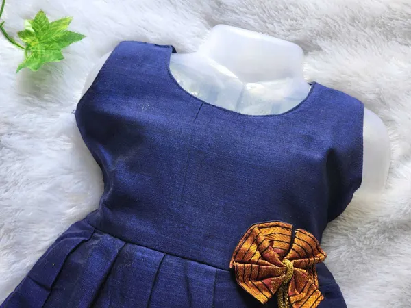 Blue_Cotton_Silk_Sleeveless_Round_Neck_Fit_And_Flare_Dress_For_Girls
