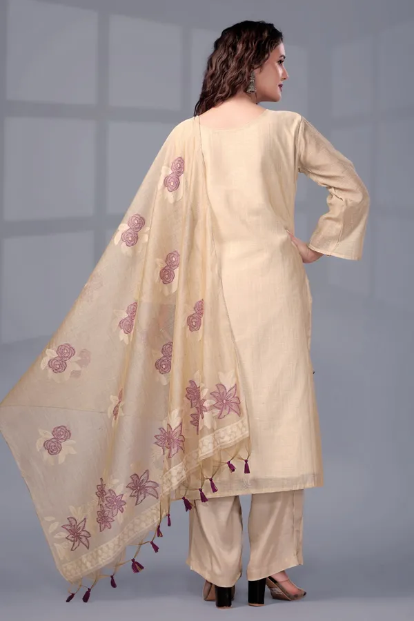 Chiku_Ethnic_Motifs_Embroidered_Regular_Thread_Work_Kurti_With_Trousers_&_Dupatta_For_Women