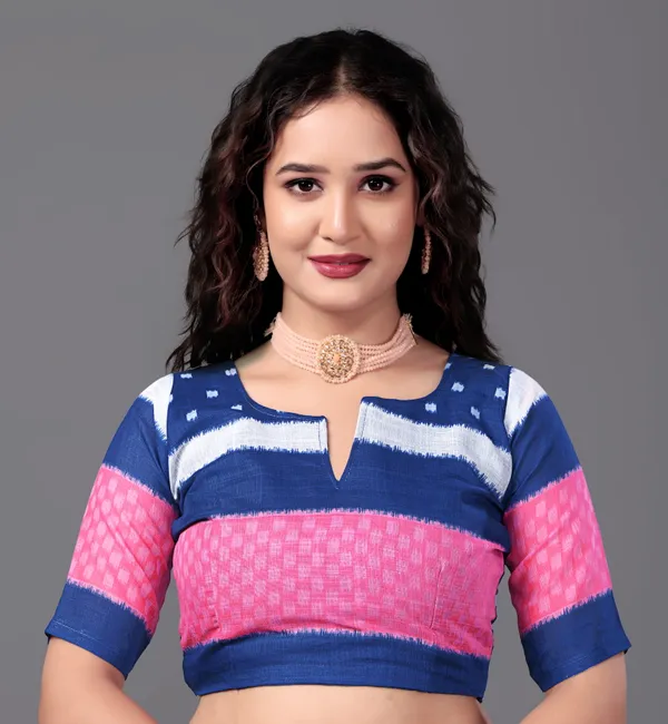 Rblue__Printed_Linen_Saree_With_Unstitched_Blouse_Piece_For_Women