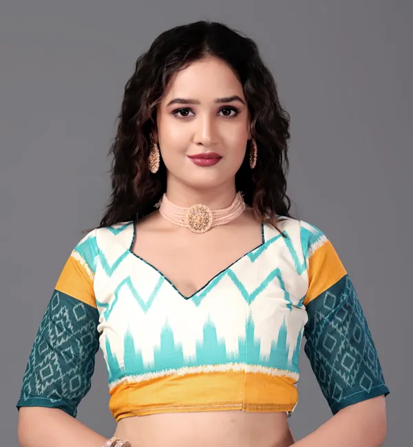 White__Printed_Linen_Saree_With_Unstitched_Blouse_Piece_For_Women