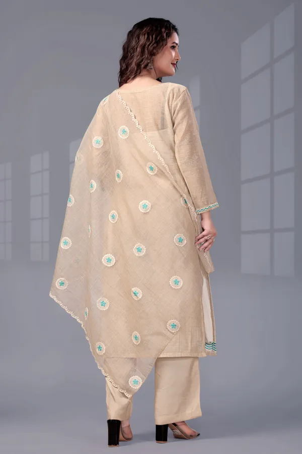 Chiku_Ethnic_Motifs_Embroidered_Regular_Thread_Work_Kurti_With_Trousers_&_Dupatta_For_Women