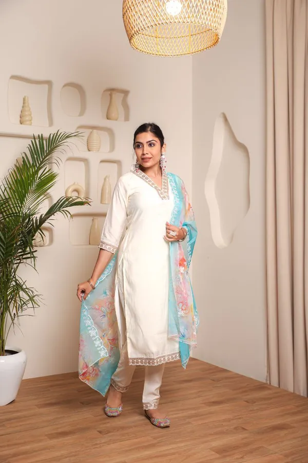 White_Trendy_Designer_Cotton_Kurta_Pant_Dupatta_Set_With_Embroidered_And_Printed_For_Women_For_Women