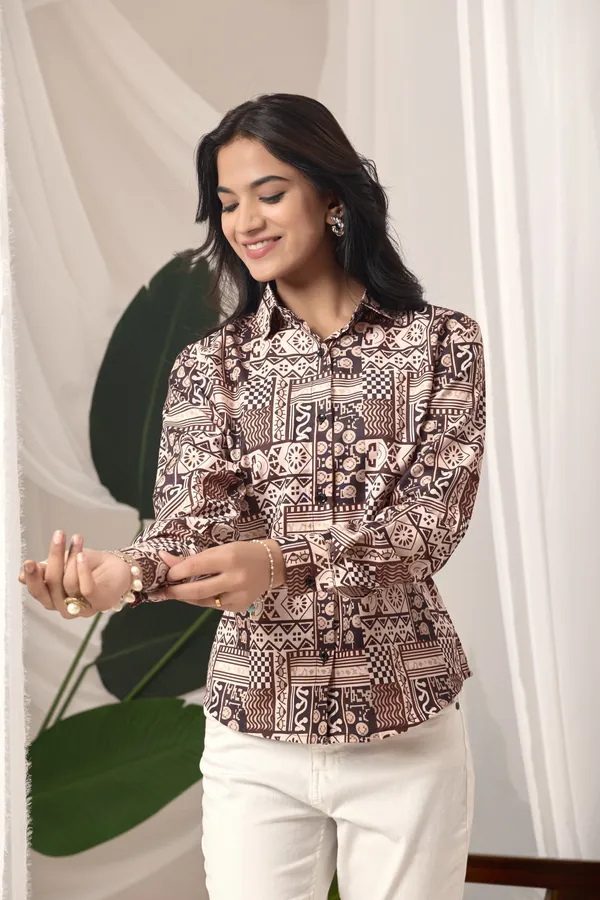 Top_Trendy_Printed_Women’s_Shirt_in_cotton_Fabric_|_Stylish_Casual,Daily_&_Office_Wear_Shirt