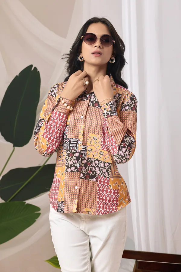Top_Trendy_Printed_Women’s_Shirt_in_cotton_Fabric_|_Stylish_Casual,Daily_&_Office_Wear_Shirt