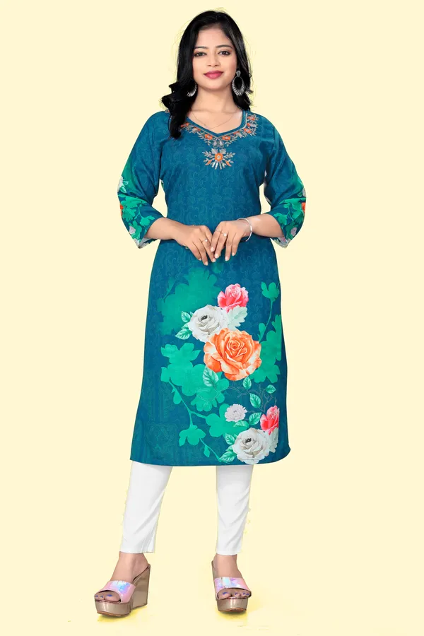 Morpeach_Floral_Printed_Thread_Work_Straight_Kurta_For_Women