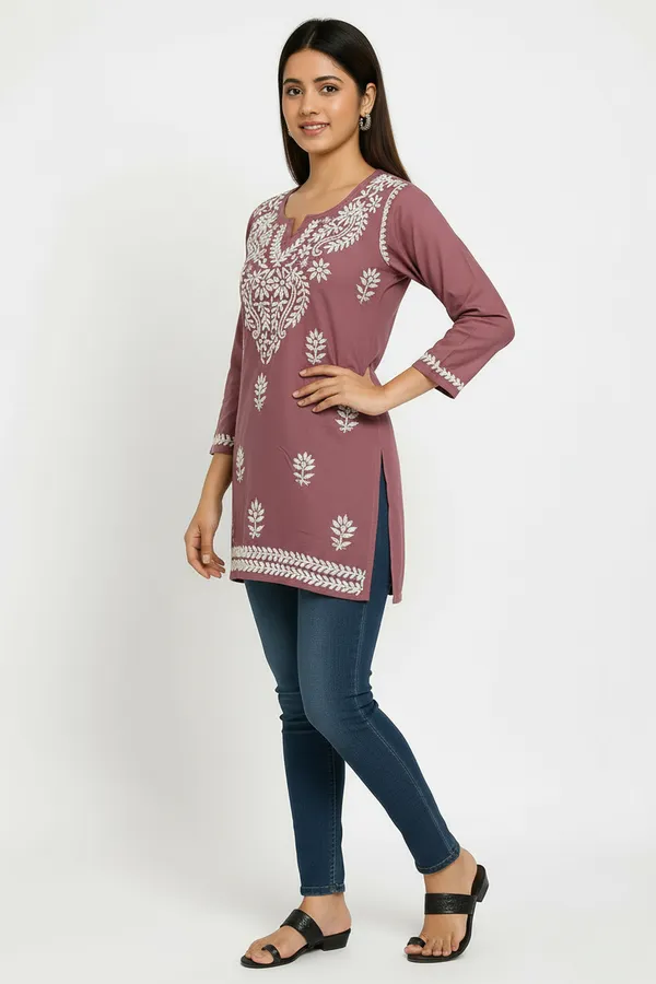 Onion_Pink_Rayon_Regular_Fit_Short_Top_For_Women