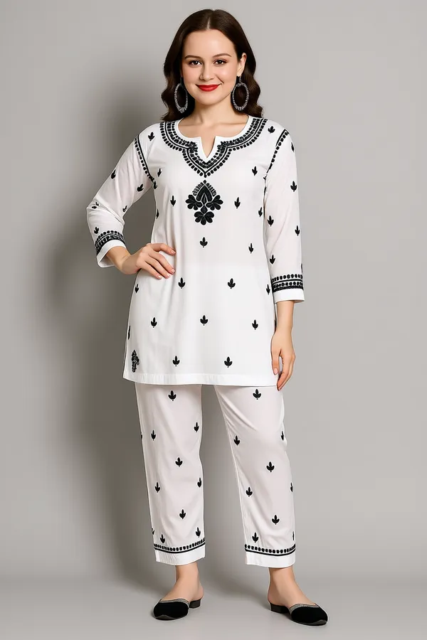 White_Rayon_Regular_Fit_Co-Ord_Set_For_Women