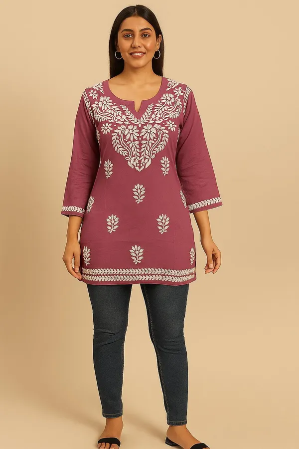 Onion_Pink_Rayon_Regular_Fit_Short_Top_For_Women