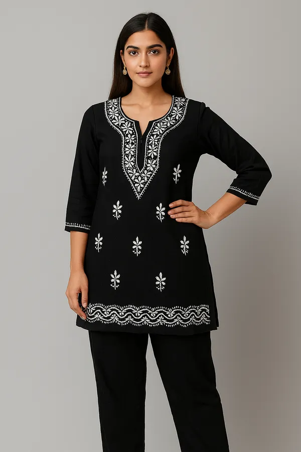 Black_Rayon_Regular_Fit_Short_Top_For_Women