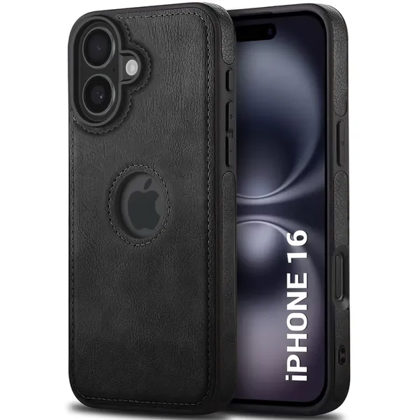 Iphone_16_Black_Leather_Premium_&_Elegant_Back_Cover_For
