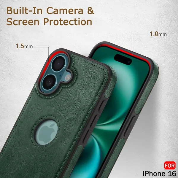 Iphone_16_Plus_Green_Leather_Premium_&_Elegant_Back_Cover_For