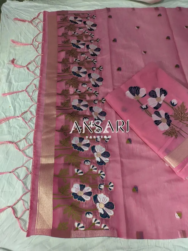 Baby_Pink_Banarasi_Jamdani_Cotton_Silk_Suit_Set