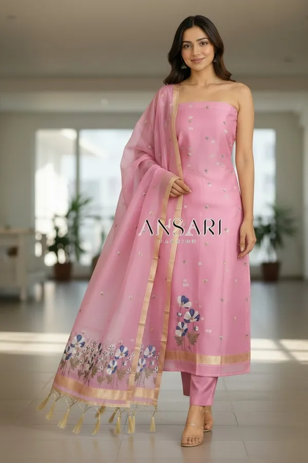 Baby_Pink_Banarasi_Jamdani_Cotton_Silk_Suit_Set