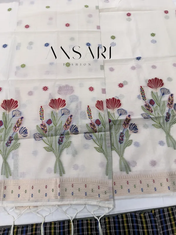 Banarasi_Jamdani_Cotton_Silk_Suit_Set_–_Off_White