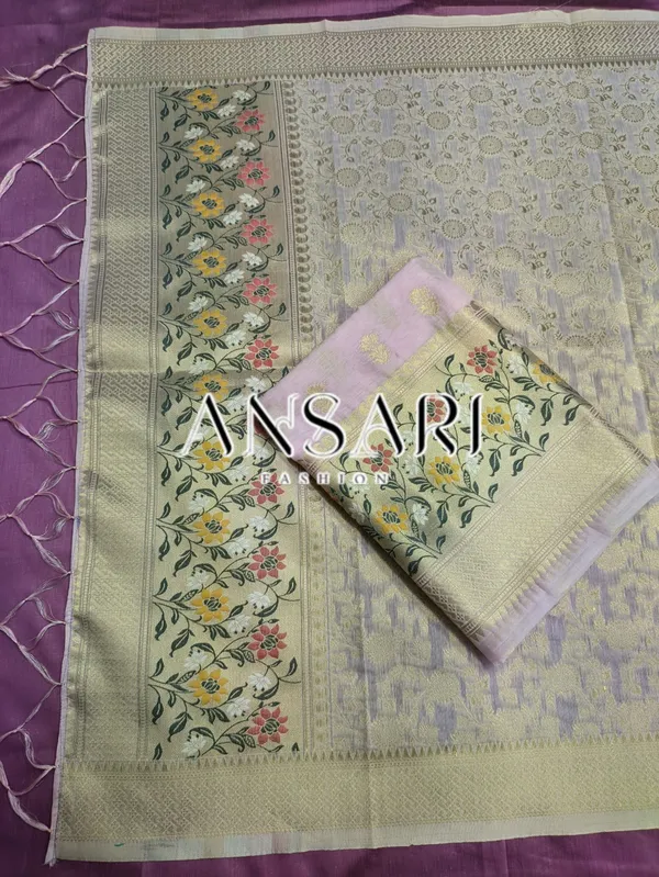 Banarasi_Jamdani_Cotton_Suit_Pastel_Pink_Floral_Weaving