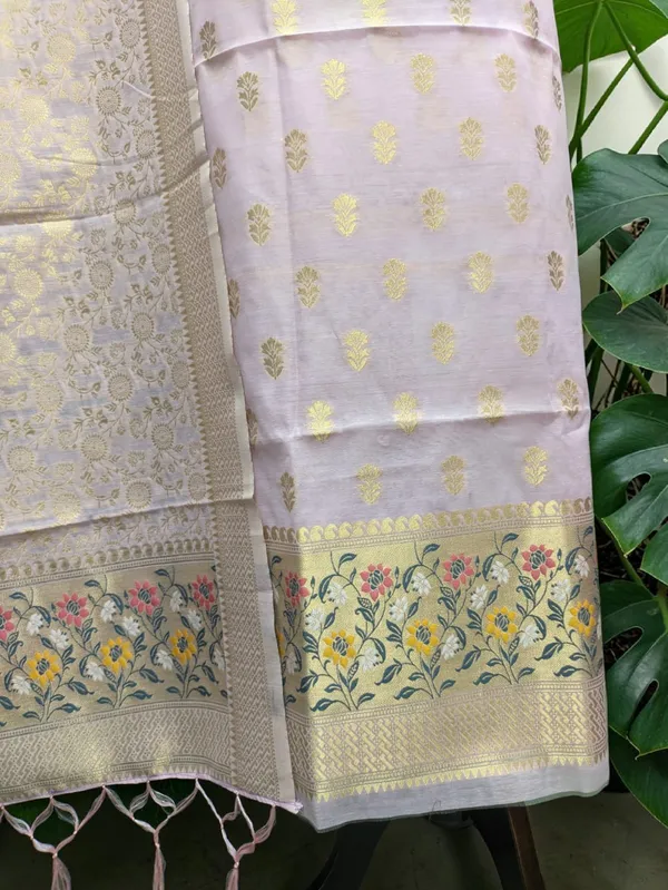 Banarasi_Jamdani_Cotton_Suit_Pastel_Pink_Floral_Weaving