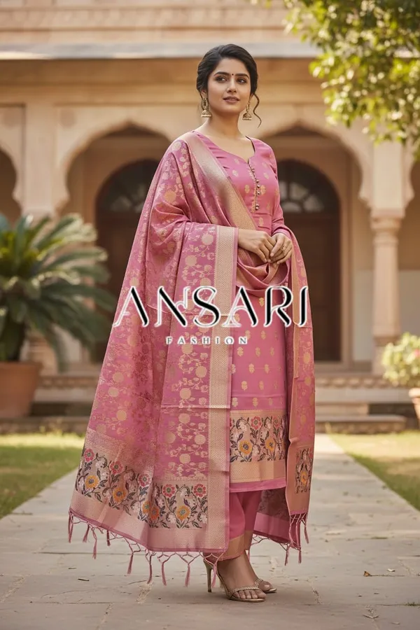 Banarasi_Jamdani_Cotton_Suit_Set_–_Baby_Pink