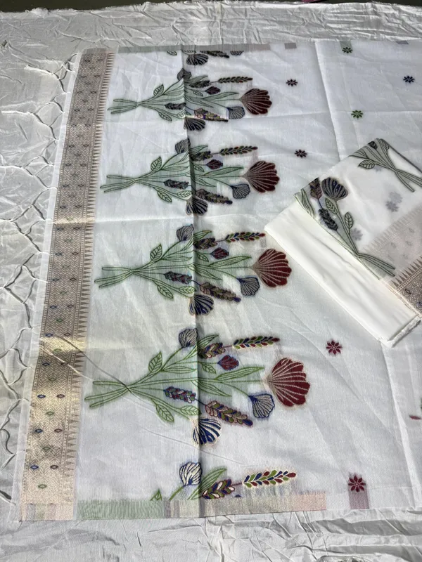 Banarasi_Jamdani_Cotton_Suit_Set_–_White_Elegant_Ethnic_Wear